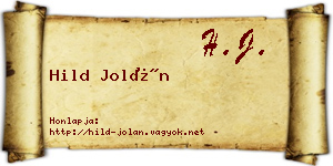 Hild Jolán névjegykártya