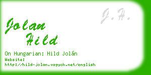 jolan hild business card